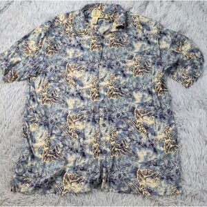 Vintage Morro Bay Shirt Mens L Blue Button Up Beach Tropical Vacay Comfy Casual